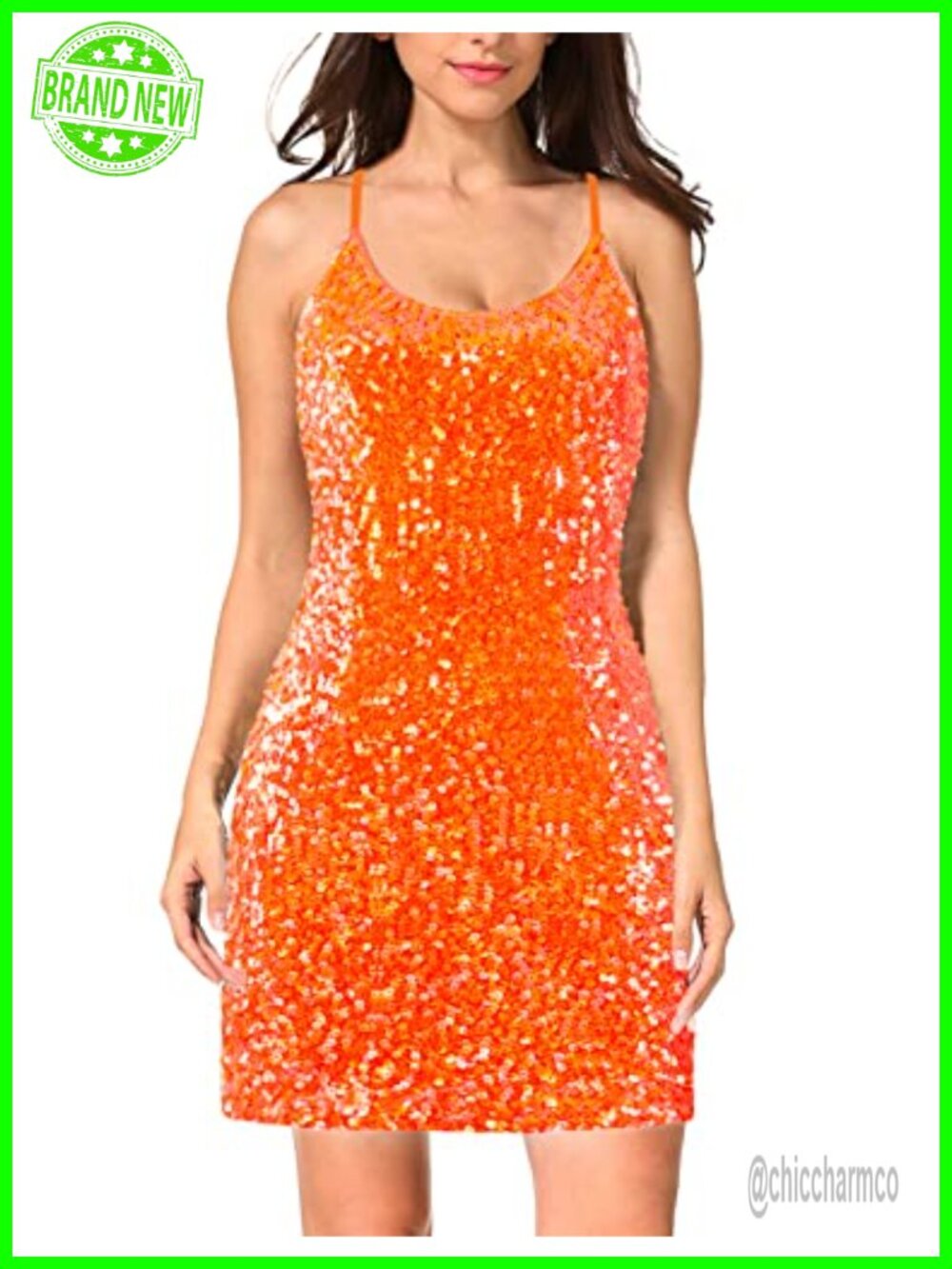 Women's Sequin Bodycon Mini Dress Adjustable Spaghetti Straps Sparkle Party